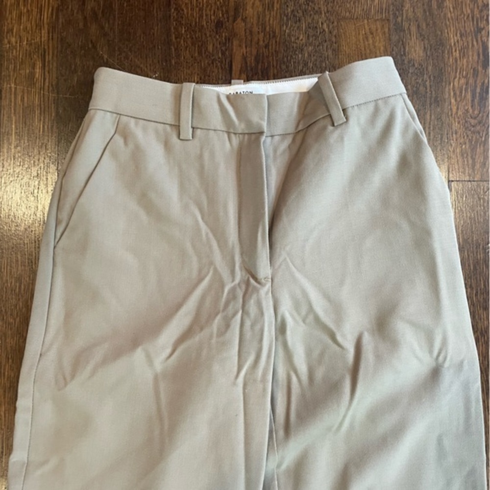 Babaton Beige Wide-Leg Trousers - Picture 9 of 9